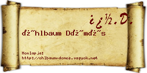 Öhlbaum Dömös névjegykártya